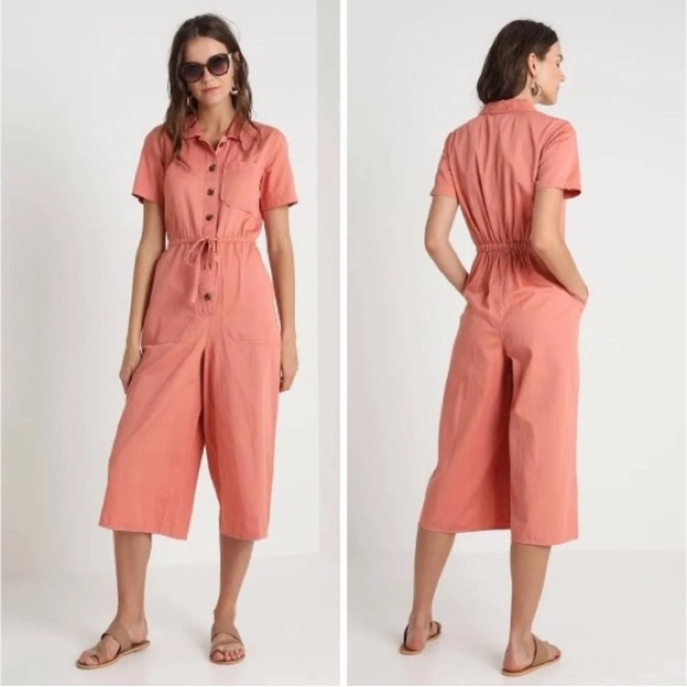 Madewell Wide-Leg Utility Jumpsuit, Pink/Coral, Size 0